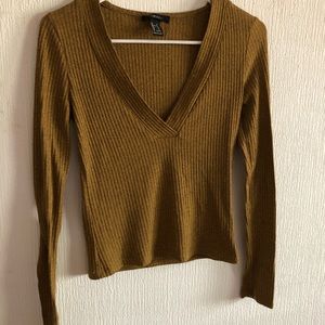 Forever21 low V neck long sleeve